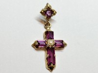 Pendentif Améthyste & Perles, or 750