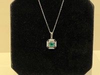 Pendentif argent 925 agate verte