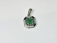 Pendentif argent 925 agate verte