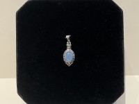Pendentif argent 925 jade lavande