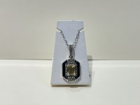Pendentif argent 925 quartz limon