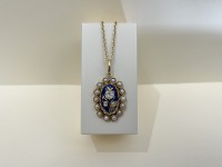 Pendentif Email & Perles & Diamants