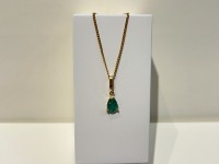 Pendentif goutte or 750 emeraude