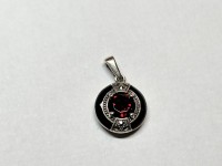 Pendentif Grenat & Email, arg 925