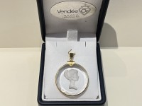 Pendentif or 750 cristal