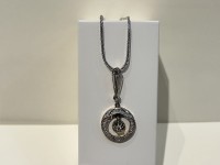 Pendentif or 750 gris et jaune & diamants