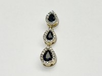 Pendentif Saphir & Diamants ,or 750, REF 260191