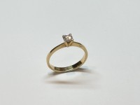 Solitaire diamant, or 750