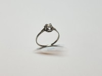 Solitaire diamant, or blanc 750