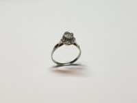 Solitaire diamant, or blanc 750