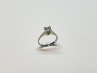 Solitaire diamant, or blanc 750