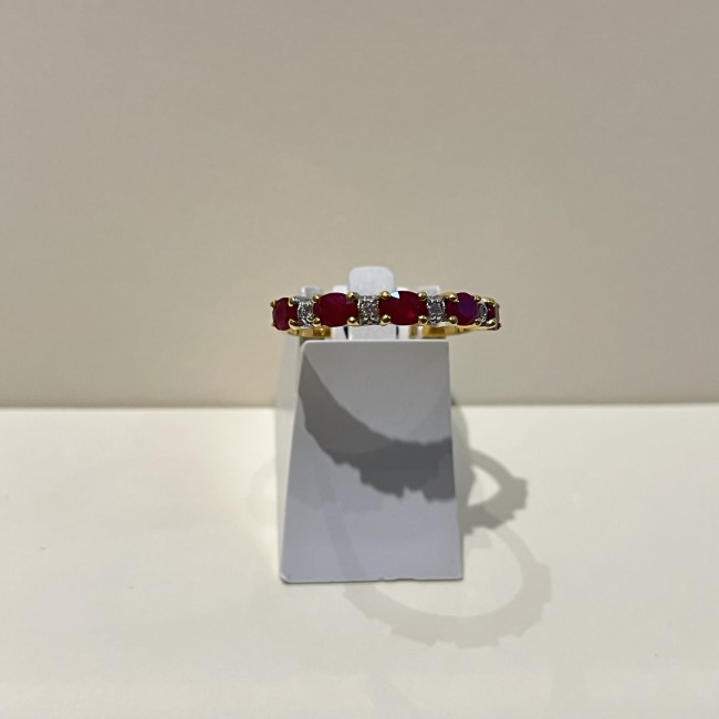 Alliance or 750 rubis & diamants