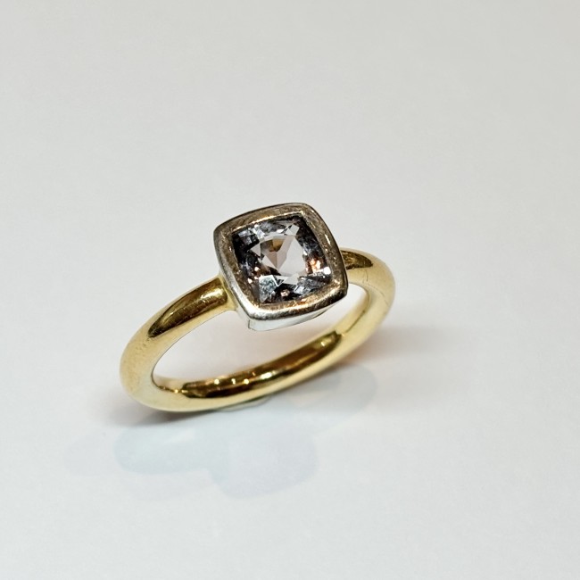 Bague Améthyste, or 750 & platine 950