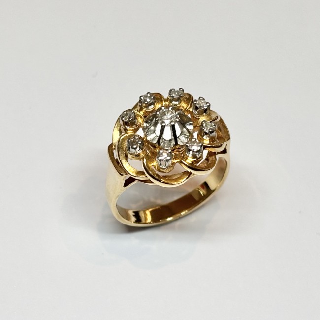Bague ancienne Diamants, or 750