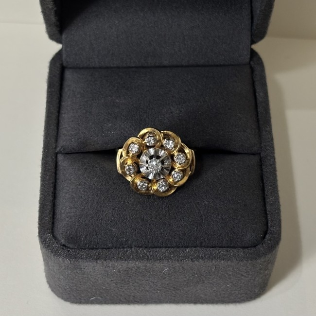 Bague ancienne Diamants, or 750