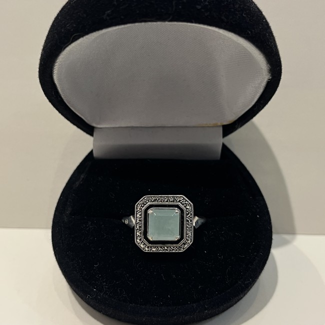 Bague argent 925 calcédoine