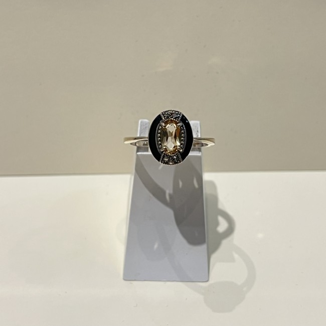 Bague argent 925 citrine