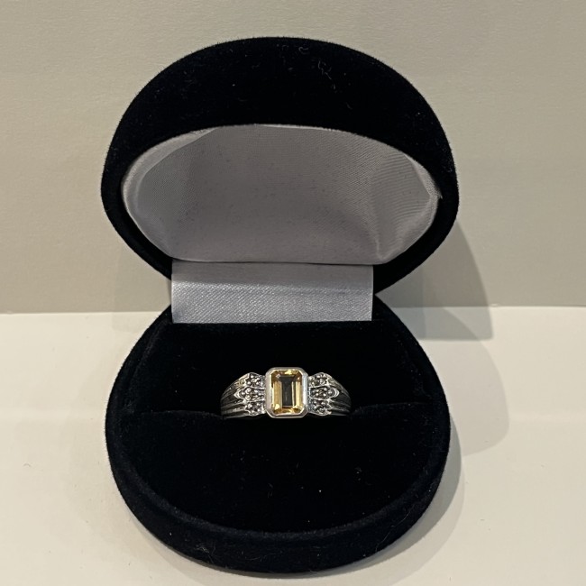 Bague argent 925 citrine