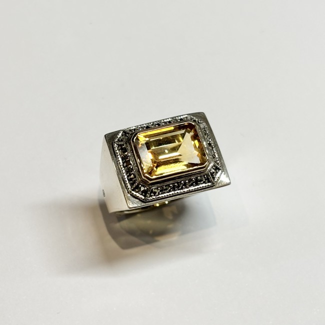 Bague argent 925 citrine