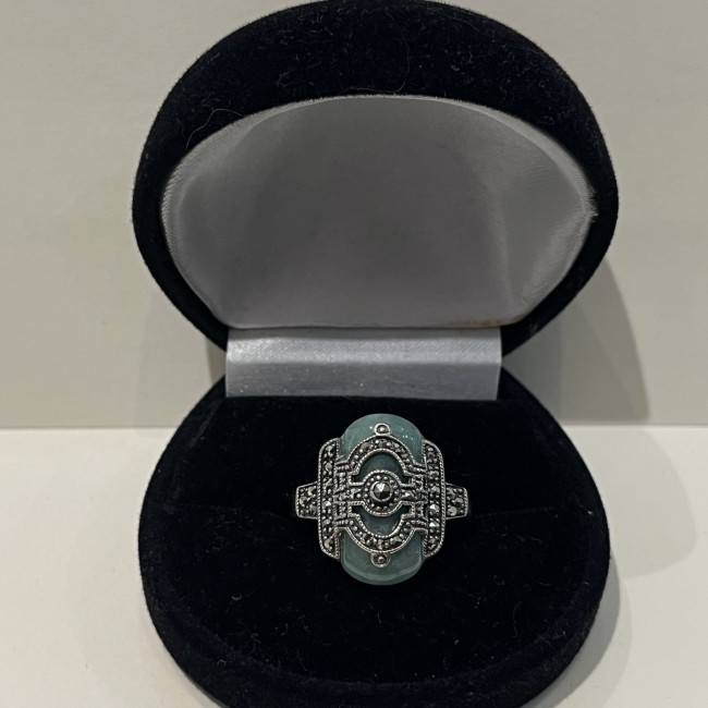 Bague argent 925 jade