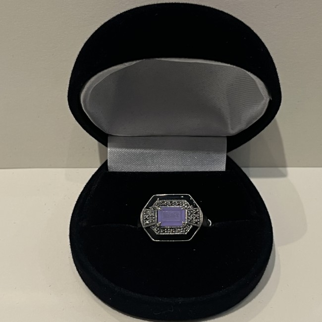 Bague argent 925 jade lavande