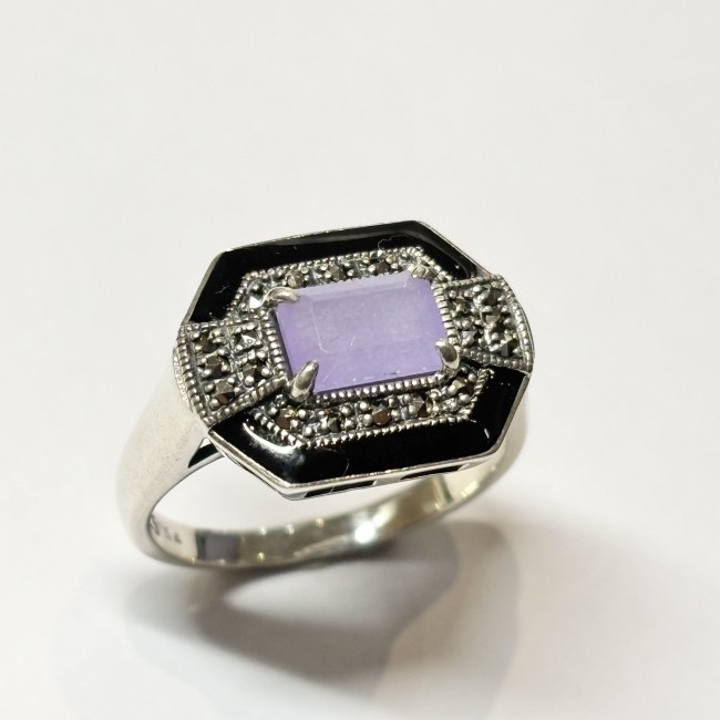 Bague argent 925 jade lavande
