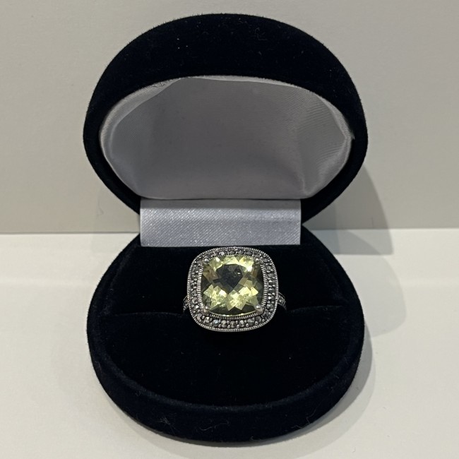 Bague argent 925 quartz limon