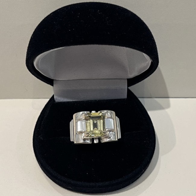 Bague argent 925 quartz limon