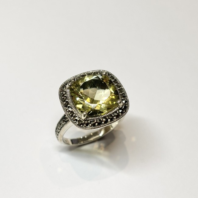 Bague argent 925 quartz limon