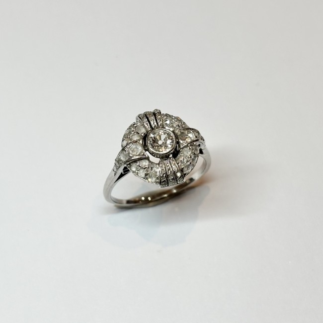 Bague art déco Diamants, platine 950