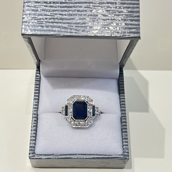 Bague art deco or 750