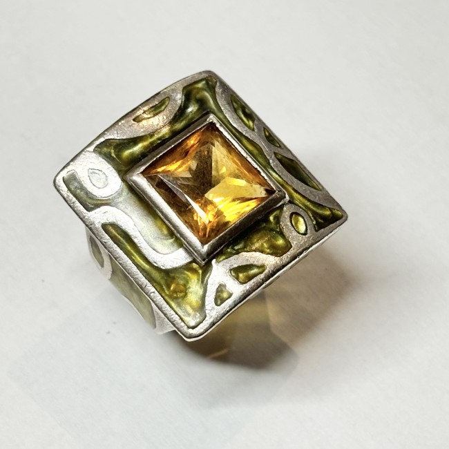 Bague citrine, arg 925