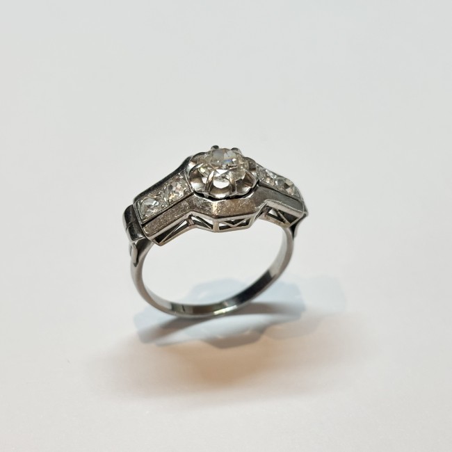 Bague Diamants, platine 850