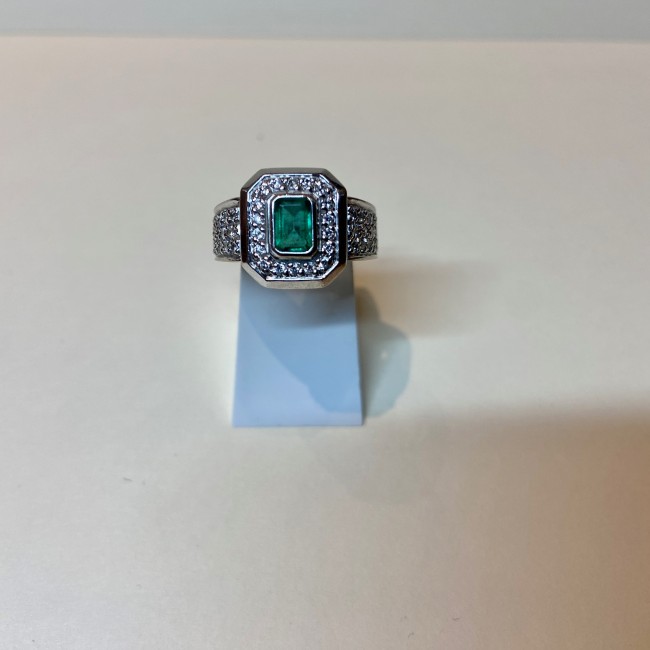 Bague émeraude or 750