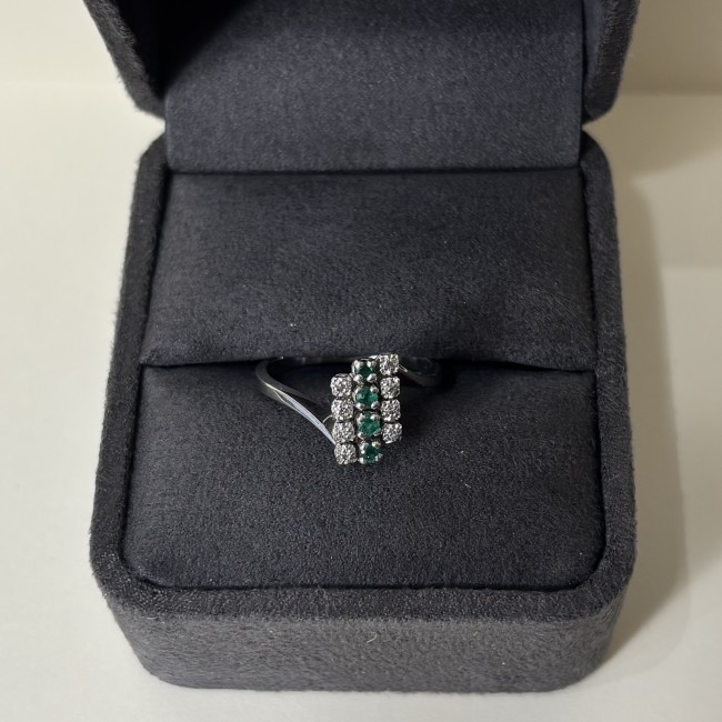 Bague Emeraudes & Diamants, or 750
