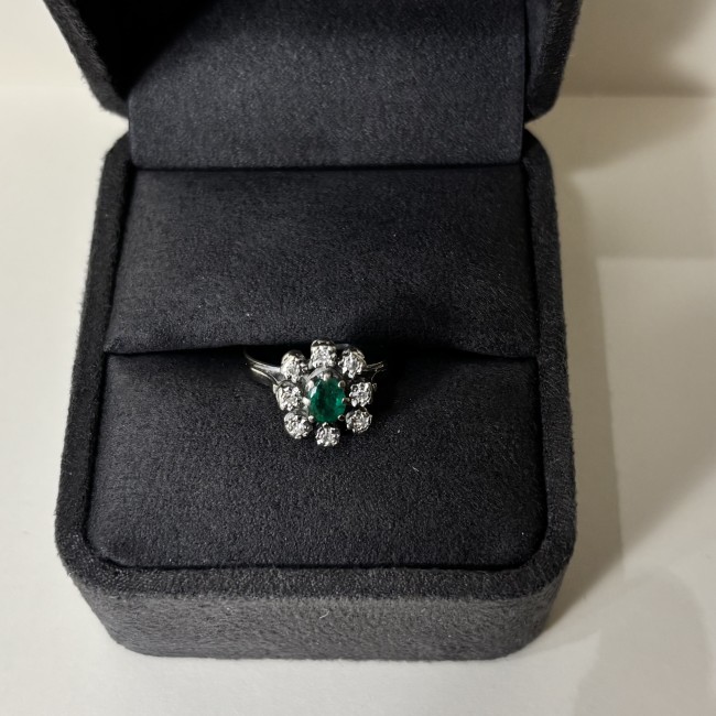 Bague Emeraudes & Diamants, or 750