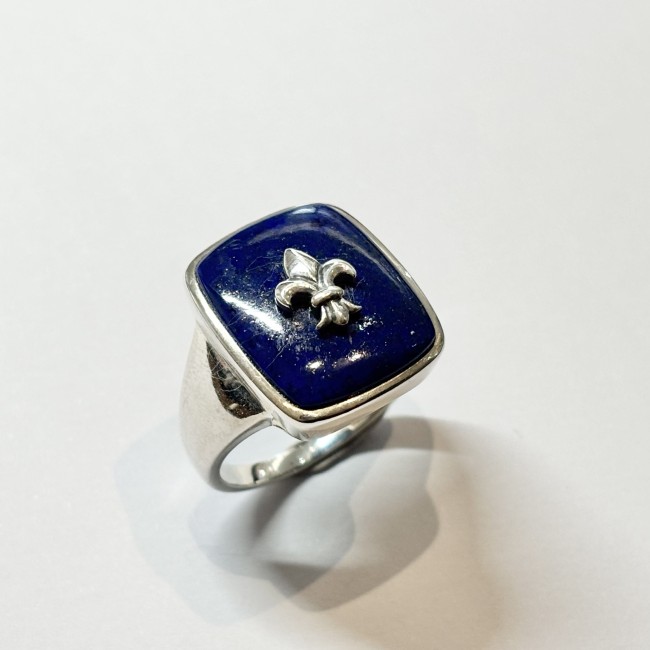 Bague Fleur de Lys Lapis Lazuli, arg 925