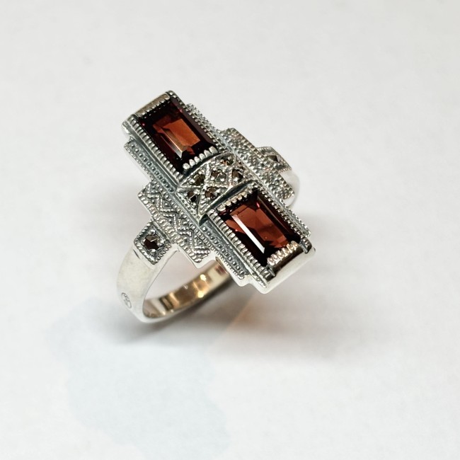 Bague Grenat, arg 925