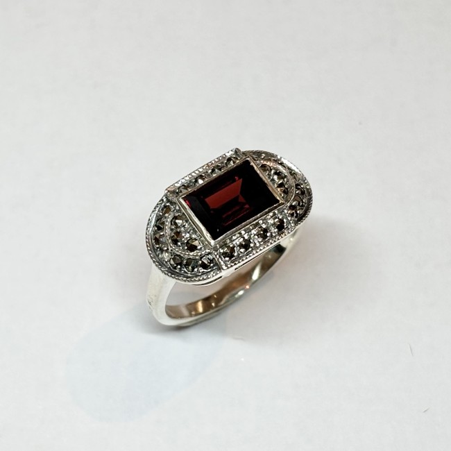 Bague Grenat, arg 925