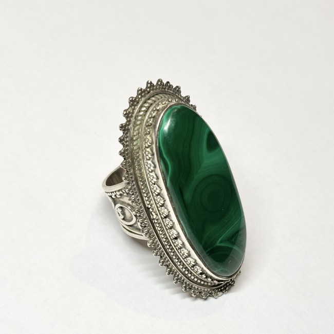 Bague Malachite, arg 925