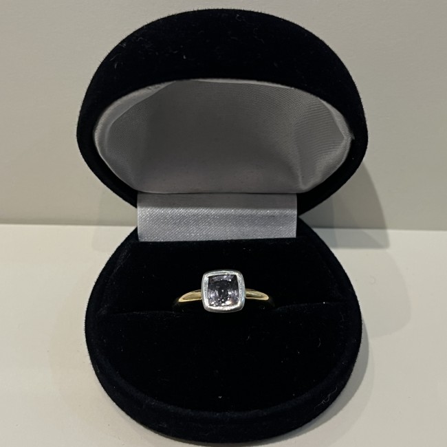Bague or 750 améthyste