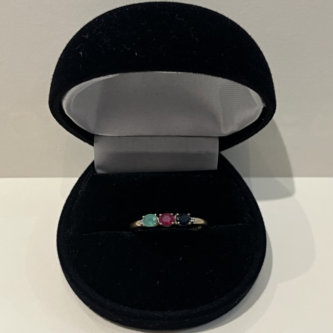 Bague or 750 multicouleurs