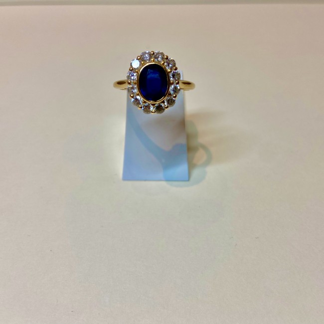 Bague or 750 saphir & diamants