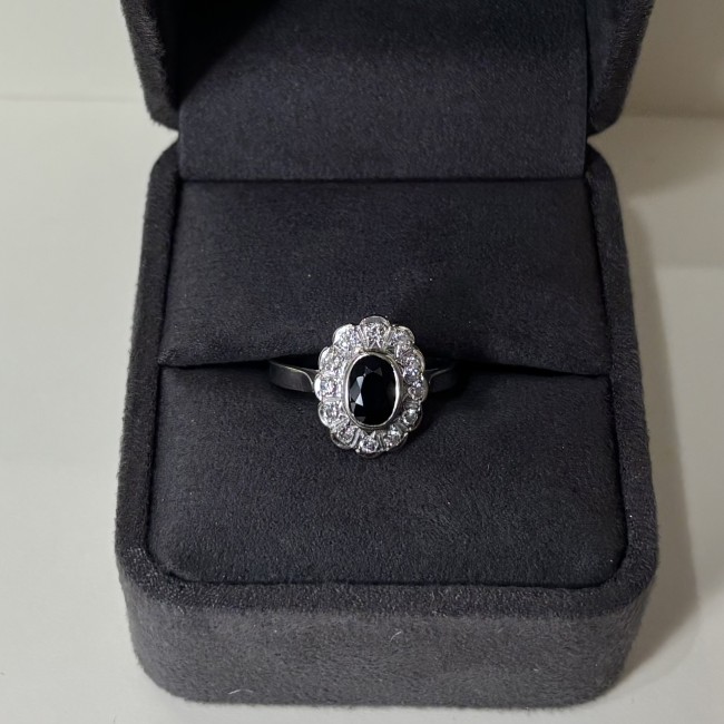 Bague Saphir & Diamants, or 750