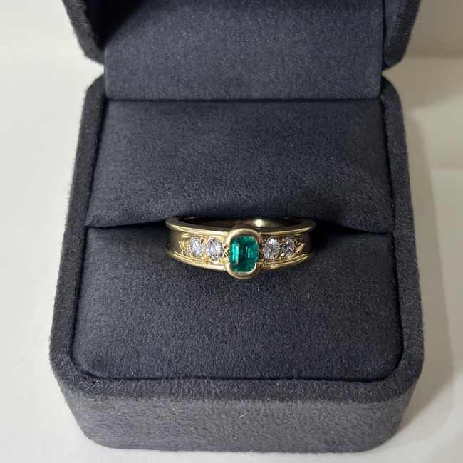 Bague Emeraudes & Diamants, or 750