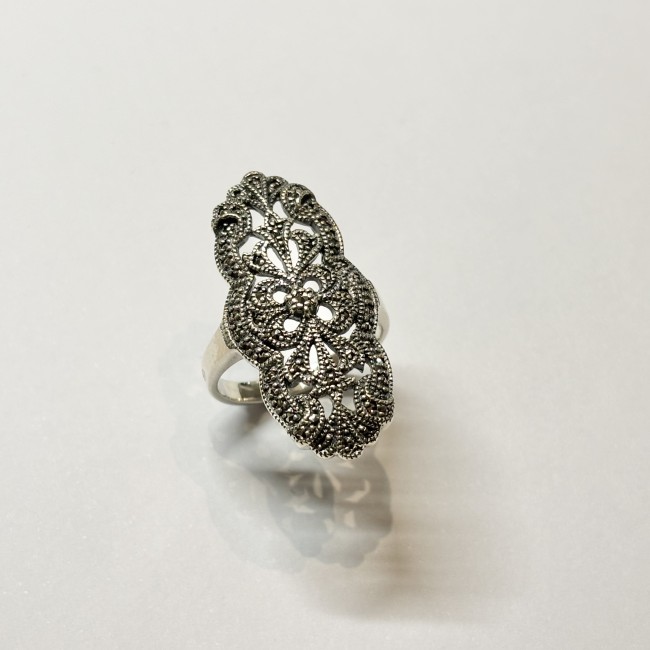 Bague quartz fume arg 925