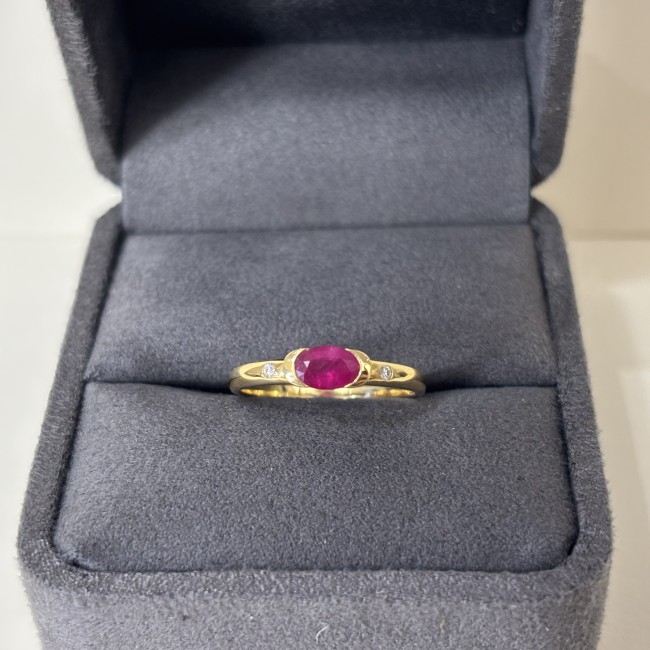 Bague Rubis & Diamants, or 750