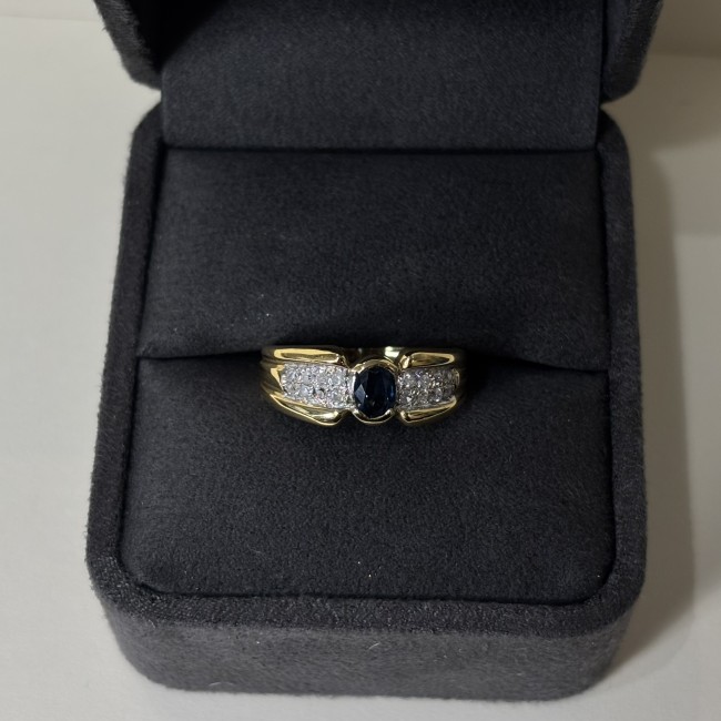 Bague Saphir & Diamants, or 750 