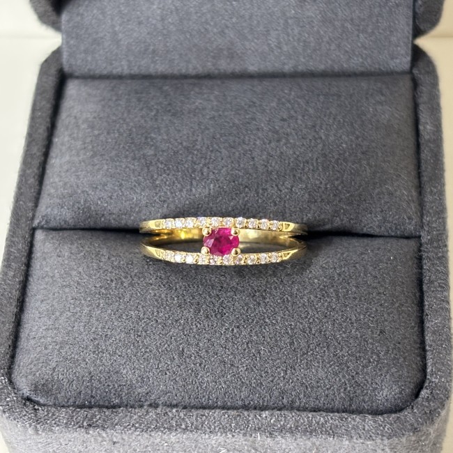 Bague Saphir & Diamants, or 750