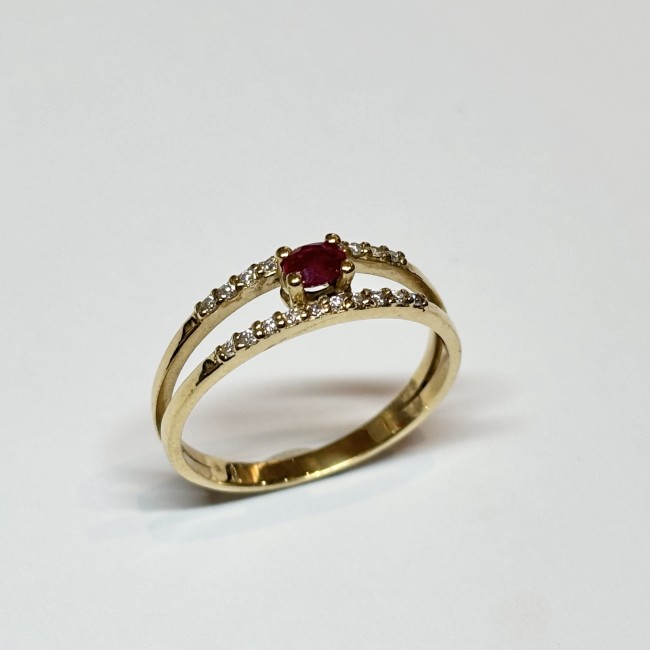 Bague Saphir & Diamants, or 750
